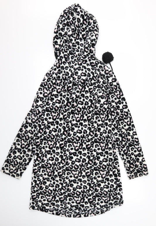 Preworn Womens White Animal Print  Pullover Hoodie Size 8