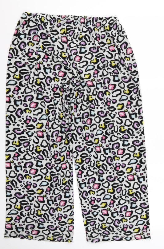 Preworn Womens White Animal Print  Trousers  Size M L24 in