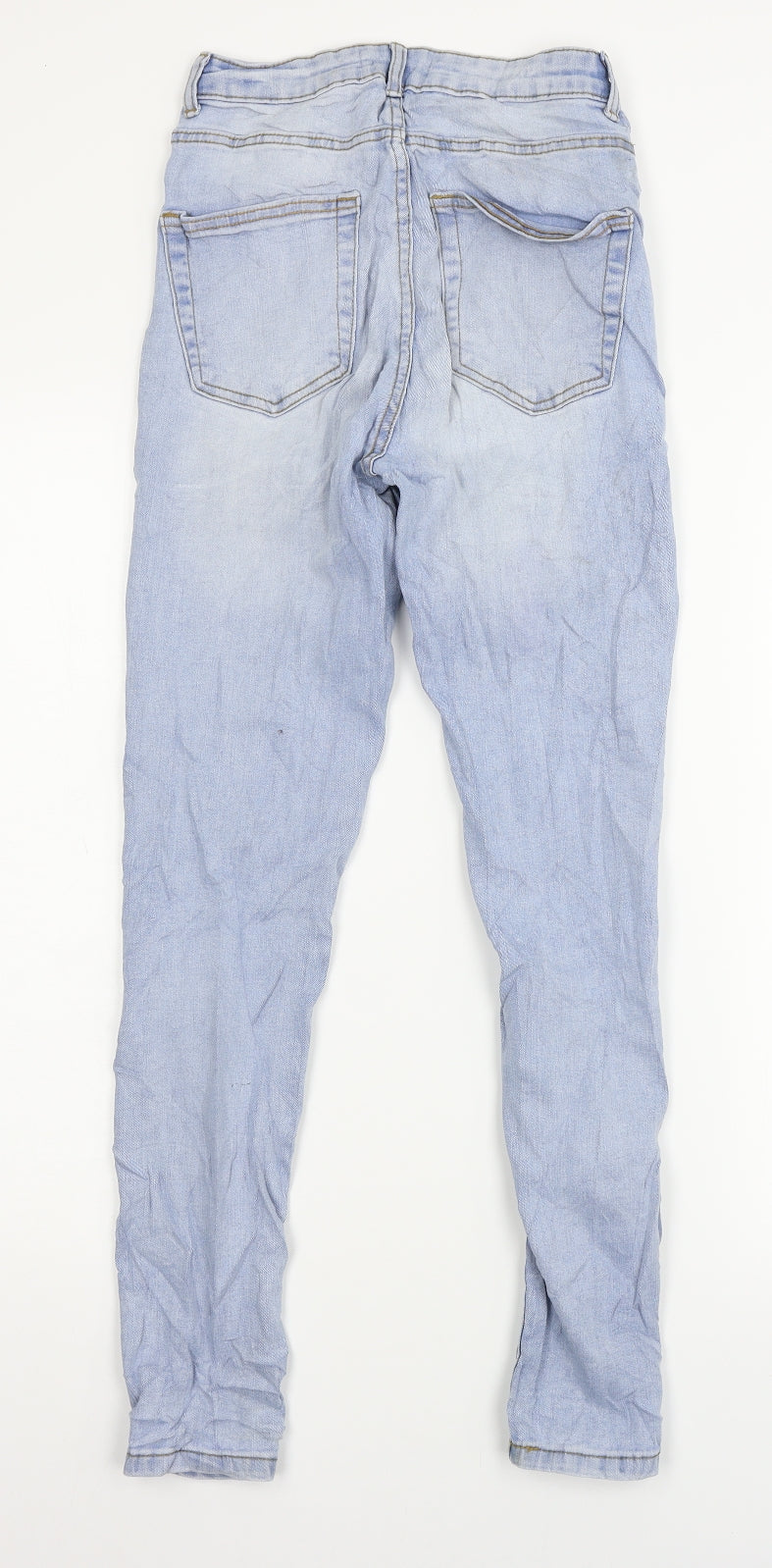 Denim Co. Womens Blue  Denim Straight Jeans Size 8 L27 in