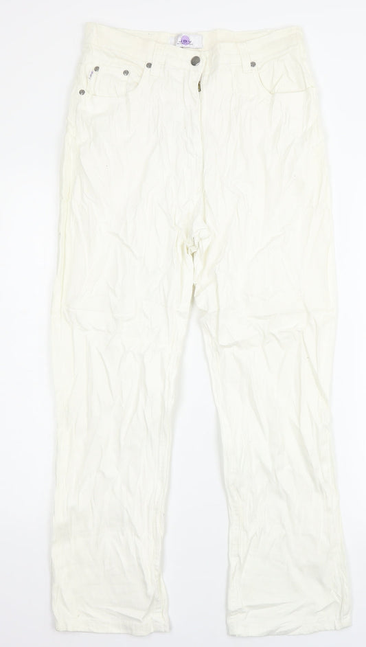 JDV Womens White  Denim Straight Jeans Size 14 L26 in