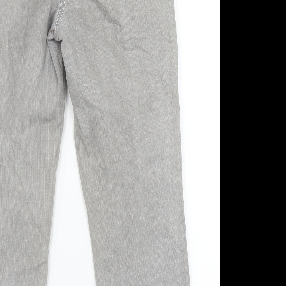 Preworn Womens Grey  Denim Straight Jeans Size 12 L23 in
