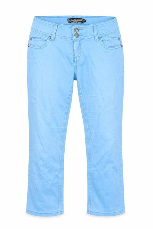 Madonna Denim Womens Blue  Damask Cargo Leggings Size XL L31 in