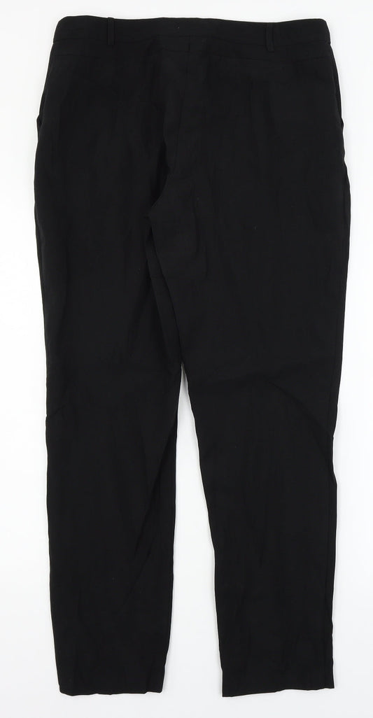 Tapered Womens Black   Dress Pants Trousers Size 12 L28 in