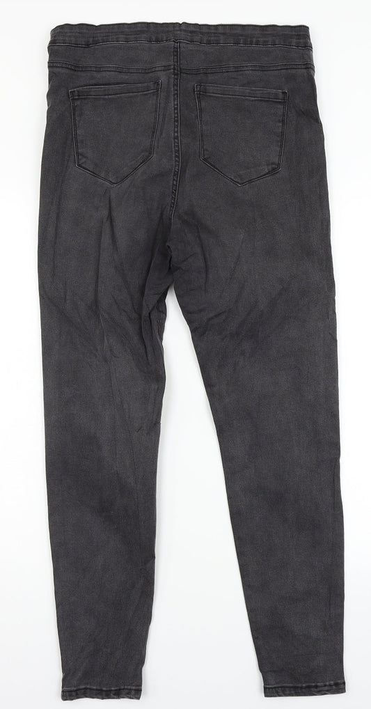 Denim Co. Womens Black  Denim Straight Jeans Size 16 L27 in