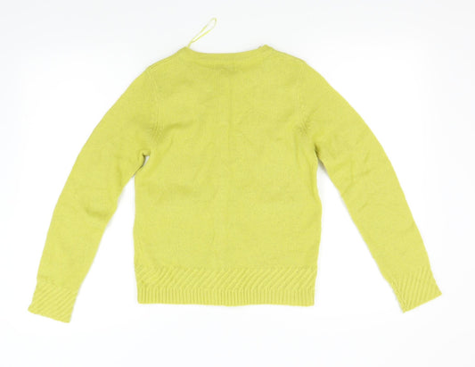 M&S Womens Yellow   Cardigan Jumper Size 6