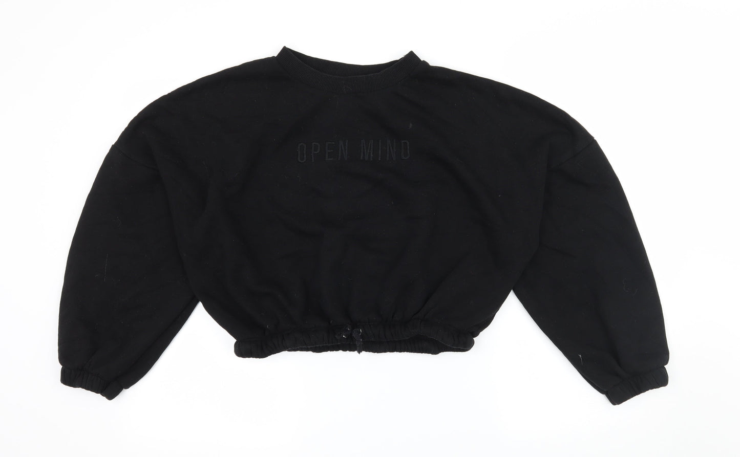 Primark Womens Black  Jersey Pullover Sweatshirt Size 10  - Cropped