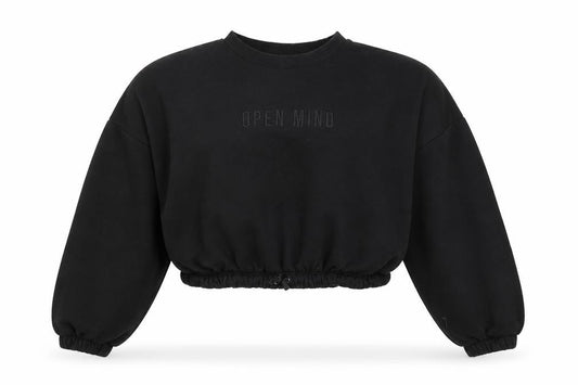 Primark Womens Black  Jersey Pullover Sweatshirt Size 10  - Cropped