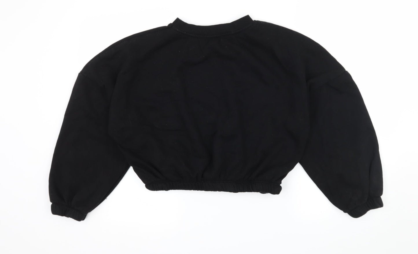 Primark Womens Black  Jersey Pullover Sweatshirt Size 10  - Cropped