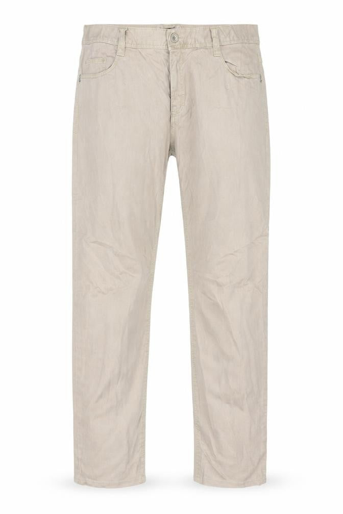 Front view of ESPRIT women’s beige denim straight jeans, size UK 10, 29-inch leg