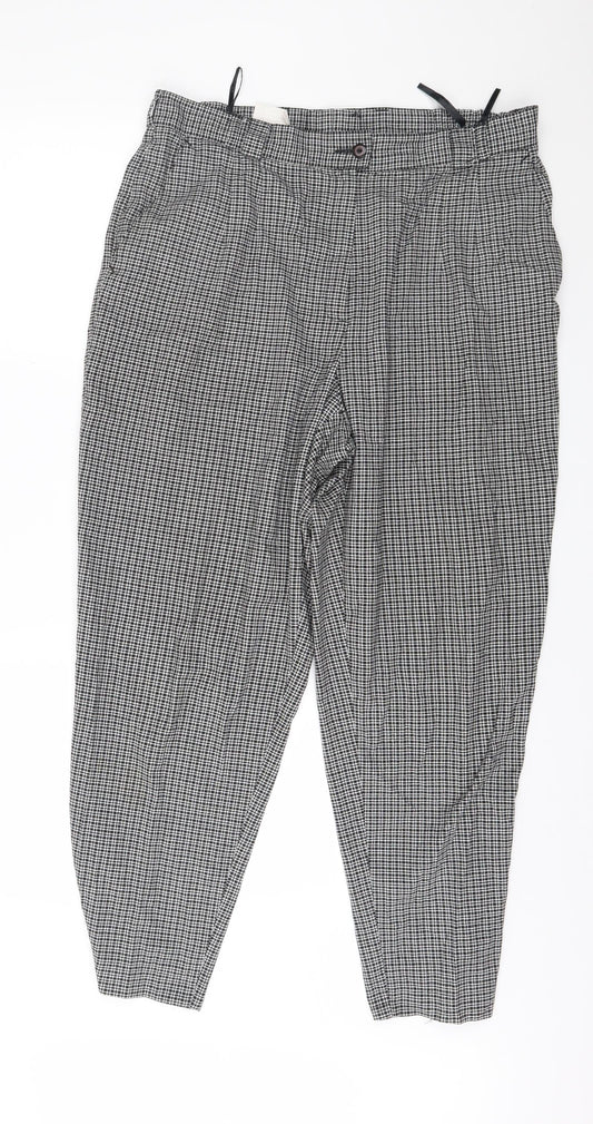 Roma Womens Black Check  Trousers  Size 36 in L28 in