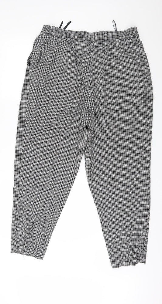 Roma Womens Black Check  Trousers  Size 36 in L28 in