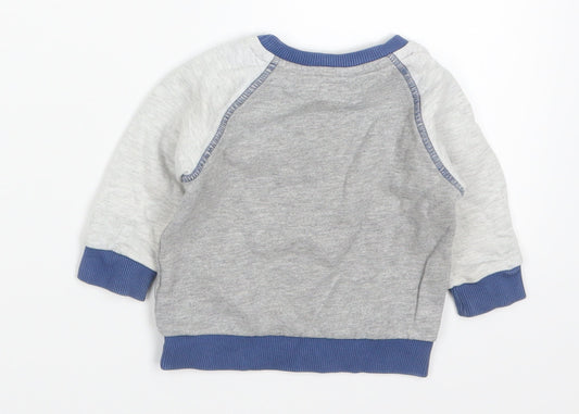 F&F Boys Grey   Basic T-Shirt Size 6-9 Months  - Top Dog Academy