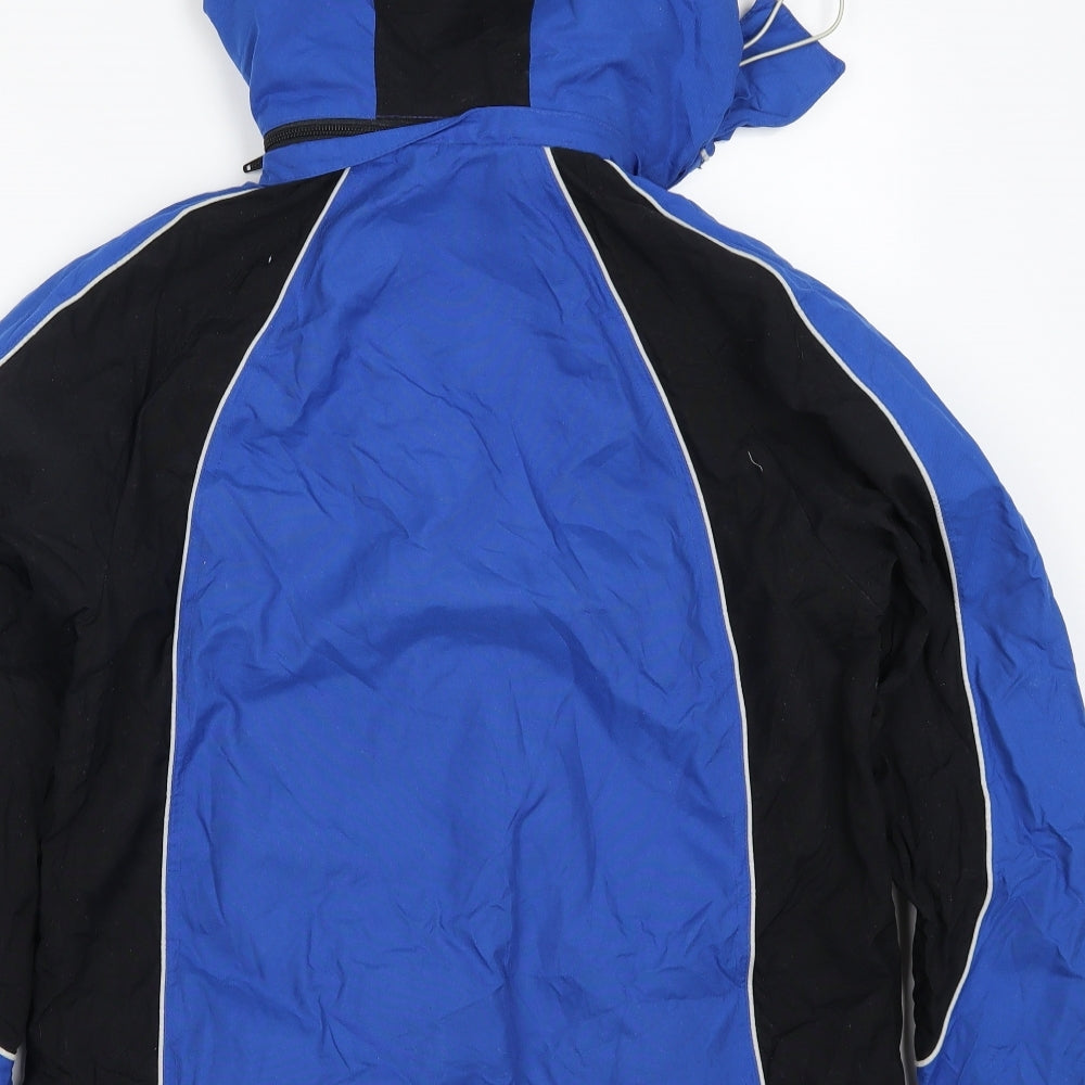 Maine Womens Blue Striped  Jacket Coat Size 12