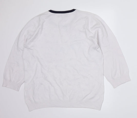 BASSINI Womens White Polka Dot  Pullover Jumper Size S