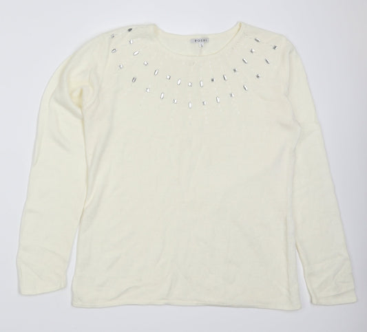 Fosby Womens Ivory   Pullover Jumper Size L