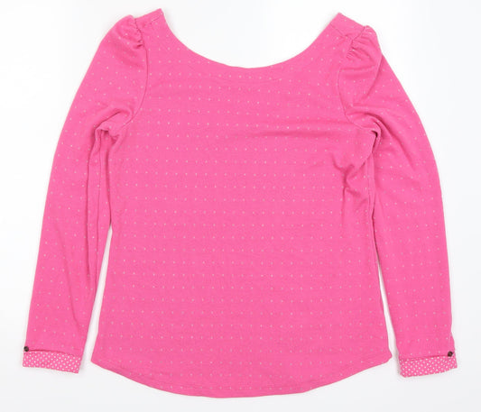 EDC Womens Pink Polka Dot  Pullover Sweatshirt Size M