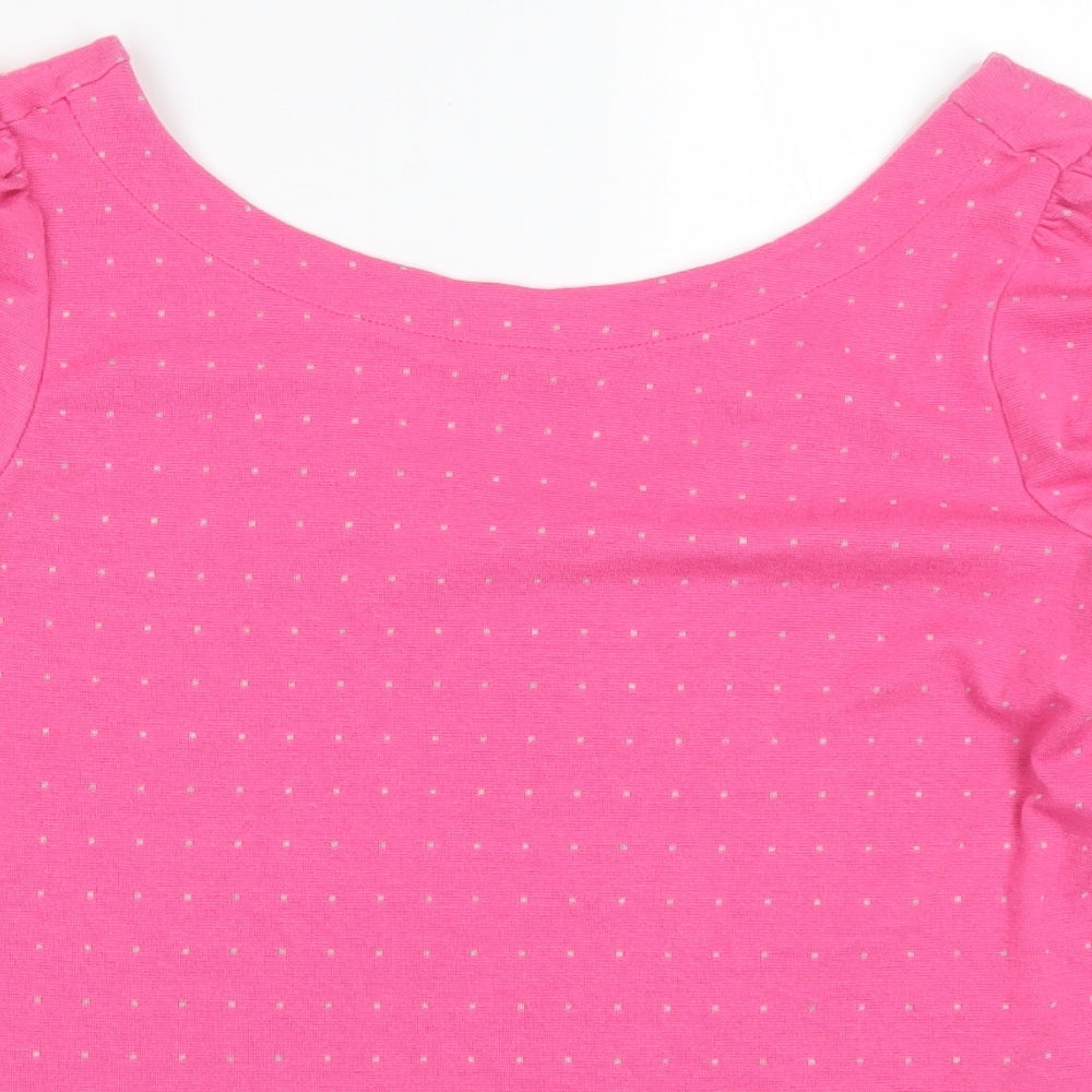 EDC Womens Pink Polka Dot  Pullover Sweatshirt Size M