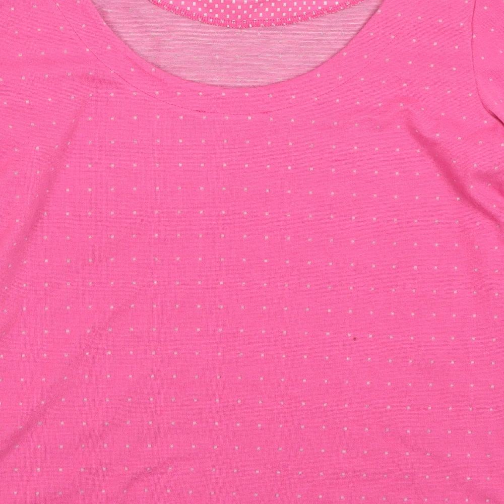 EDC Womens Pink Polka Dot  Pullover Sweatshirt Size M