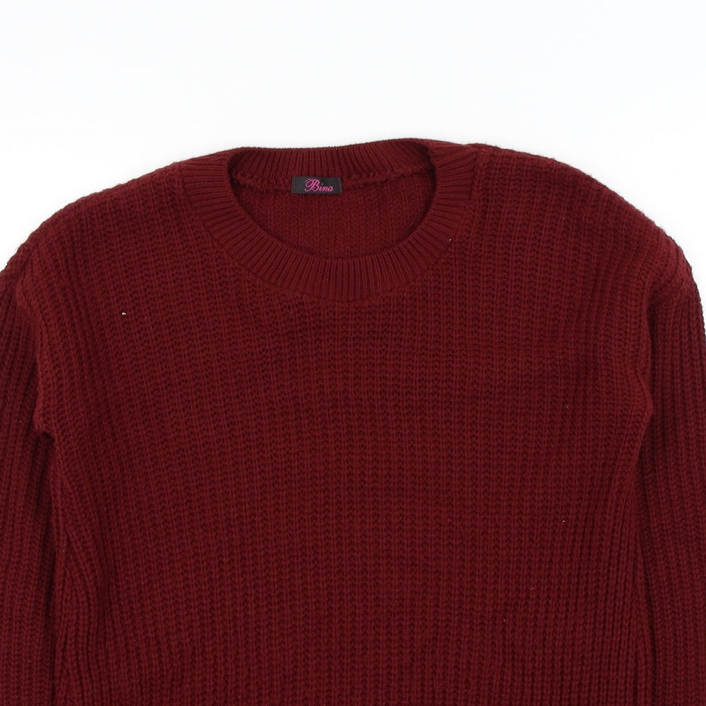 Bina Womens Red   Pullover Jumper Size M