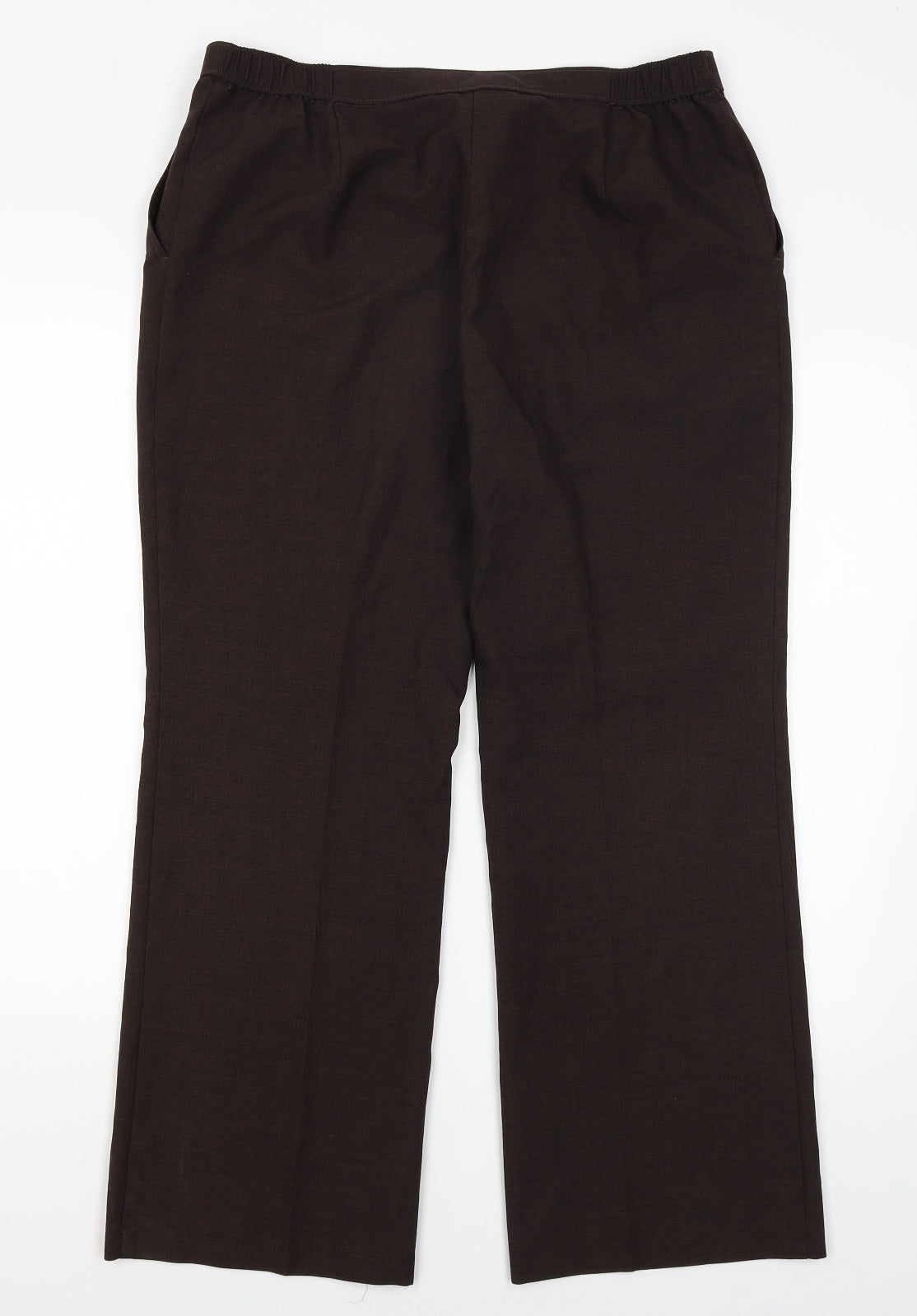 M&S Womens Brown   Dress Pants Trousers Size 16 L27 in