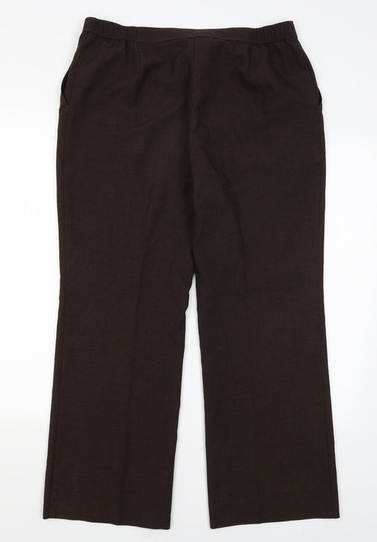 M&S Womens Brown   Dress Pants Trousers Size 16 L27 in