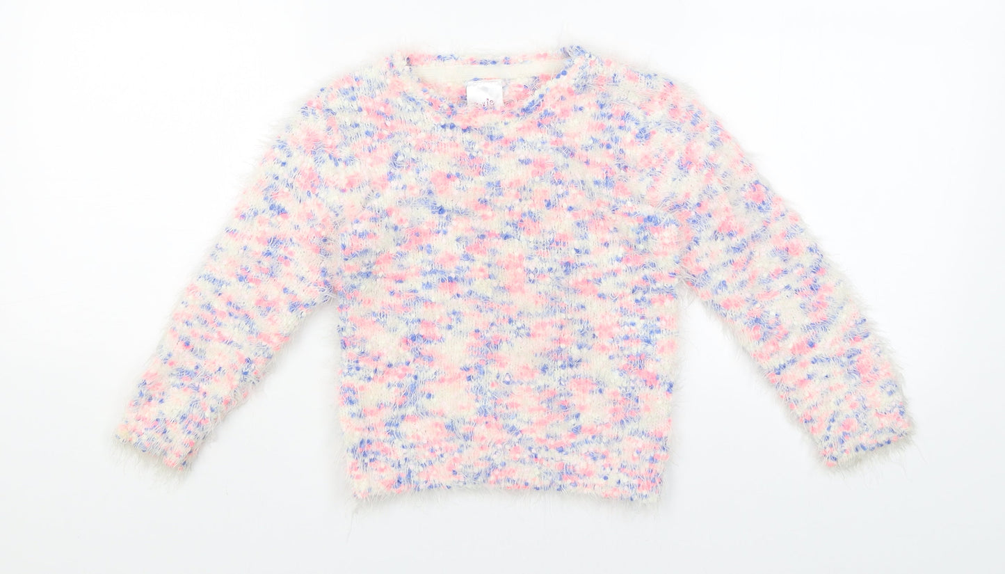 E-vie Girls White   Pullover Jumper Size 5 Years