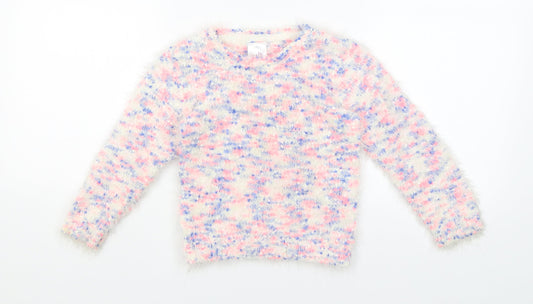 E-vie Girls White   Pullover Jumper Size 5 Years