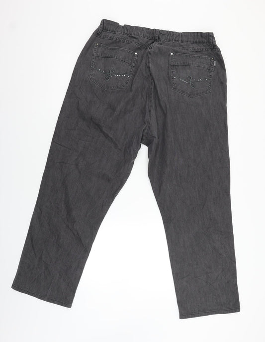 Gina Womens Black  Denim Straight Jeans Size 32 L27 in