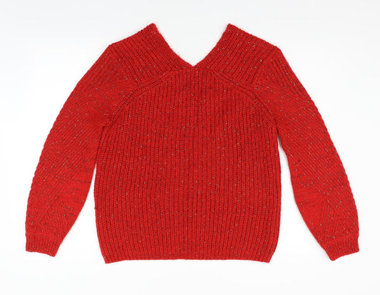 Promod Womens Red  Knit Pullover Jumper Size M