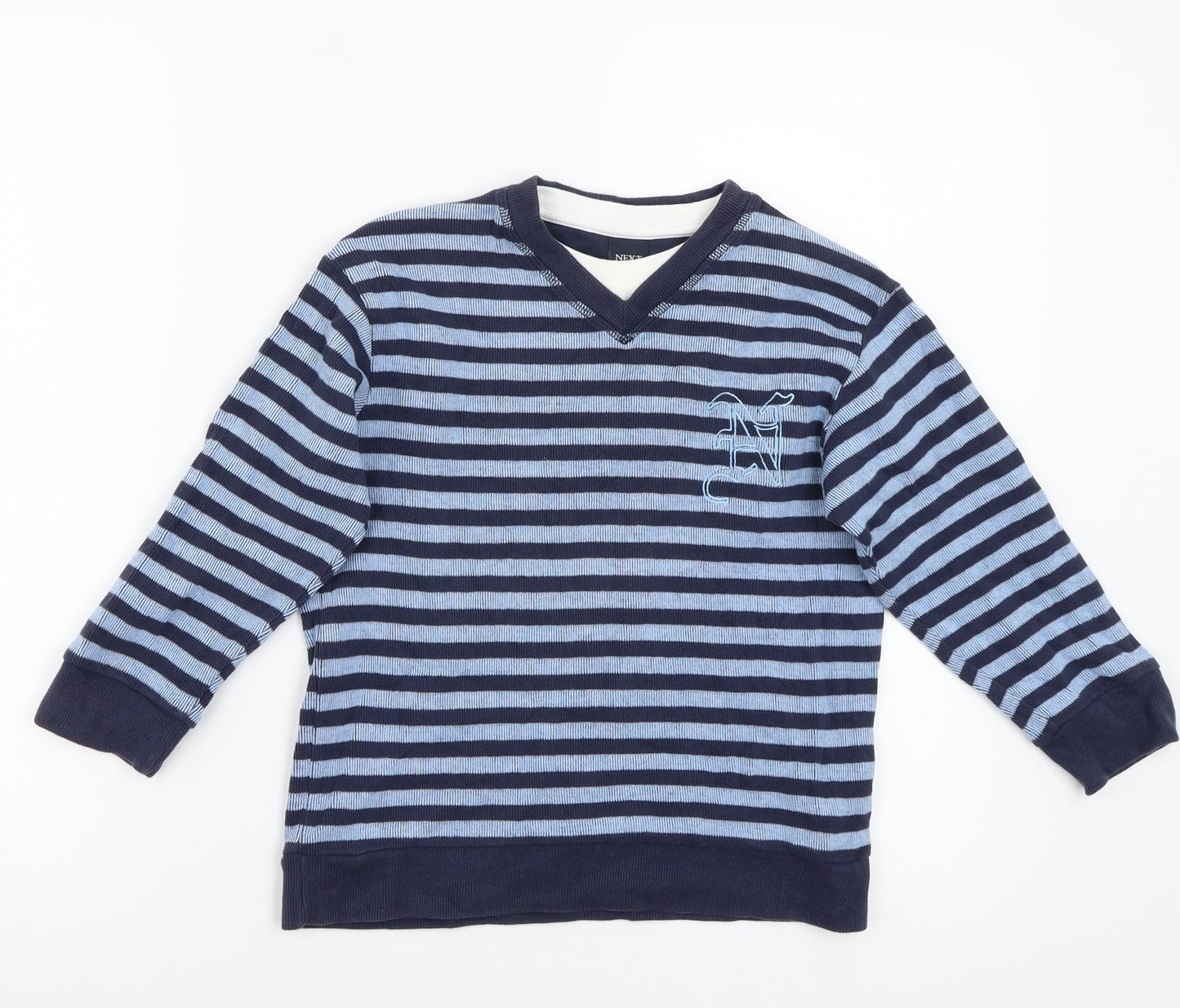NEXT Boys Blue Striped  Pullover Jumper Size 6 Years