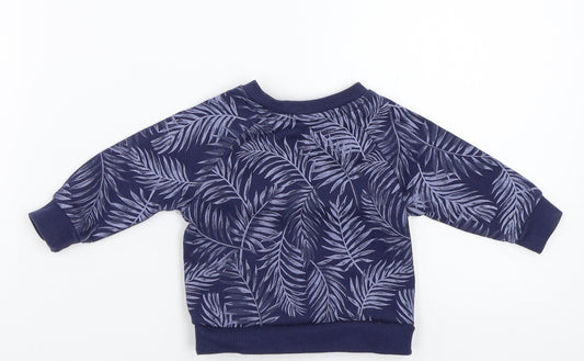 Primark Boys Blue Floral  Pullover Jumper Size 0-3 Months