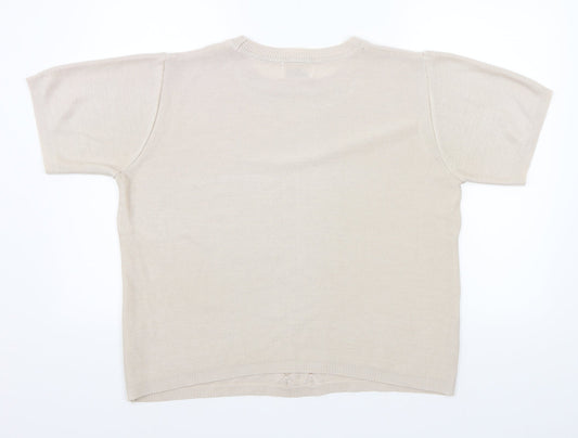 Afibel Womens Beige   Basic T-Shirt Size L