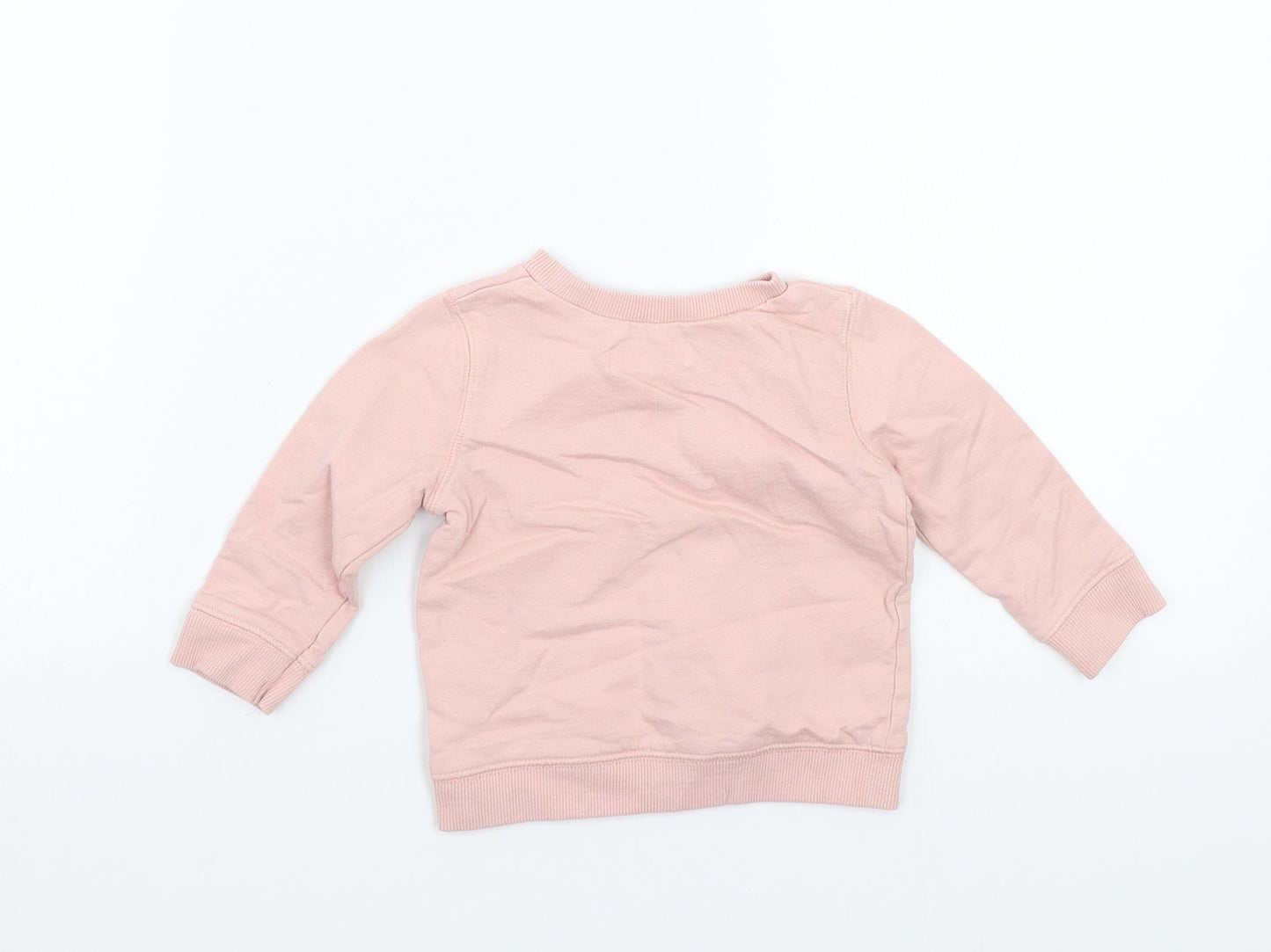 M&Co Girls Pink   Pullover Jumper Size 3-6 Months