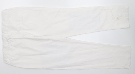 Glossy Womens White  Denim Straight Jeans Size 36 in L29 in