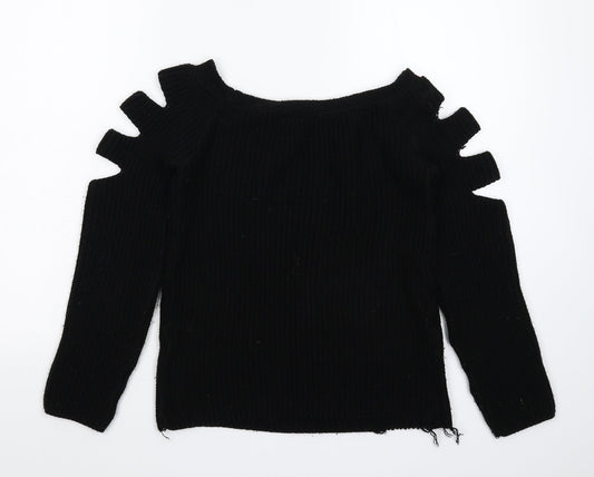 Select Womens Black  Knit Pullover Jumper Size 10