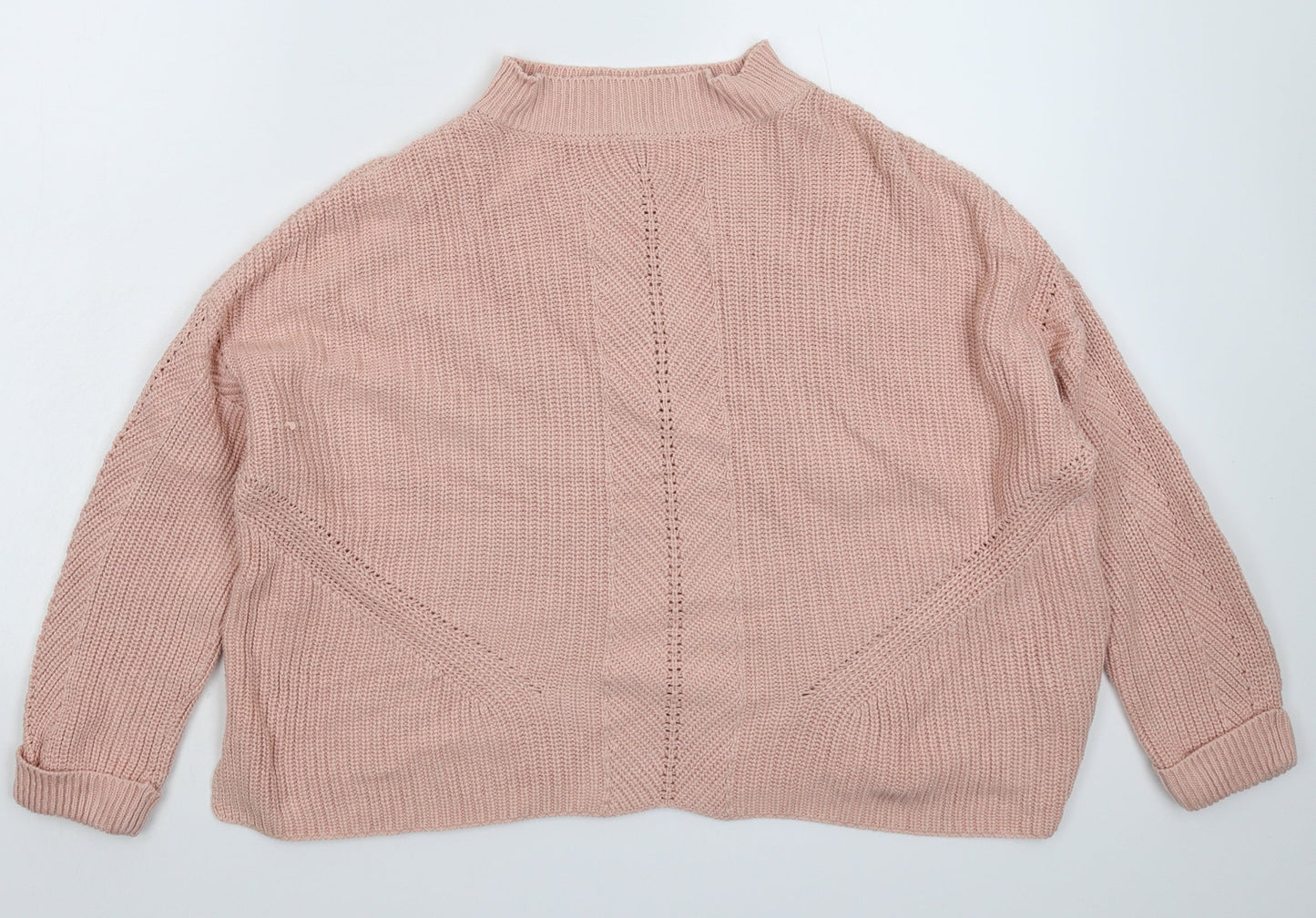 Topshop Womens Pink  Knit Pullover Jumper Size 6  - Oversized