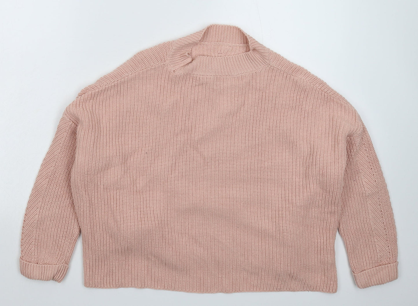 Topshop Womens Pink  Knit Pullover Jumper Size 6  - Oversized
