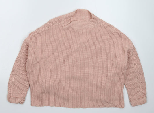 Topshop Womens Pink  Knit Pullover Jumper Size 6  - Oversized