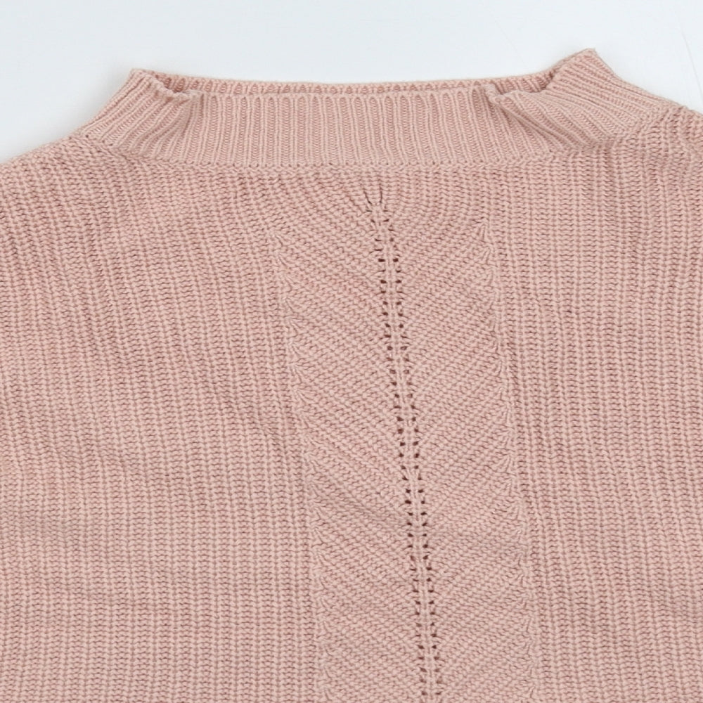 Topshop Womens Pink  Knit Pullover Jumper Size 6  - Oversized