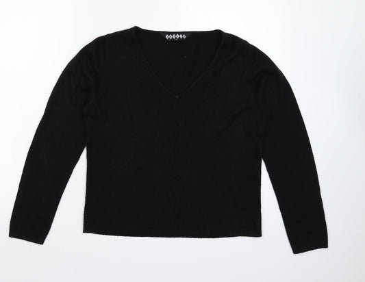 Impact Womens Black  Knit Pullover Jumper Size M