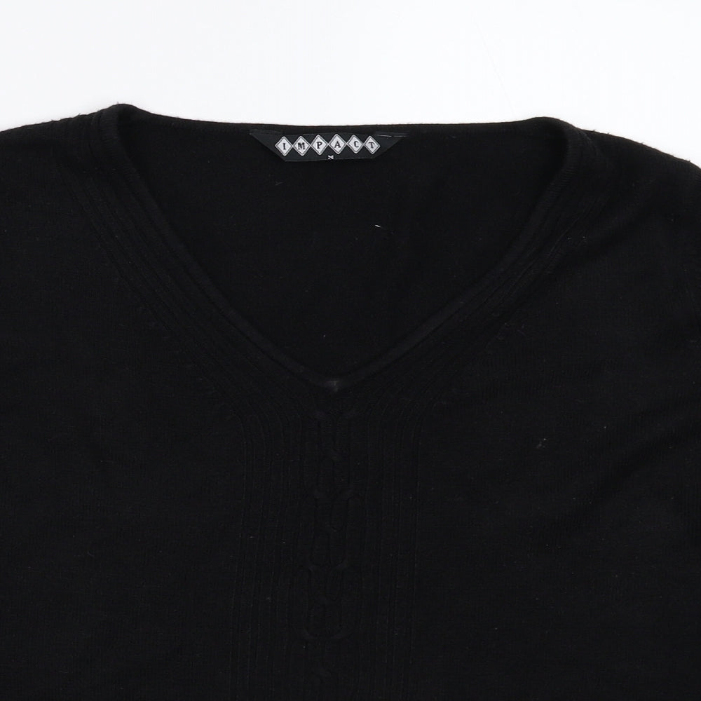 Impact Womens Black  Knit Pullover Jumper Size M
