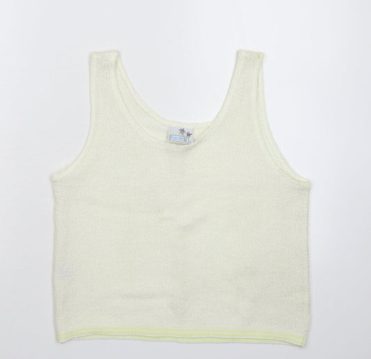 Pacific Womens White  Knit Basic Tank Size M