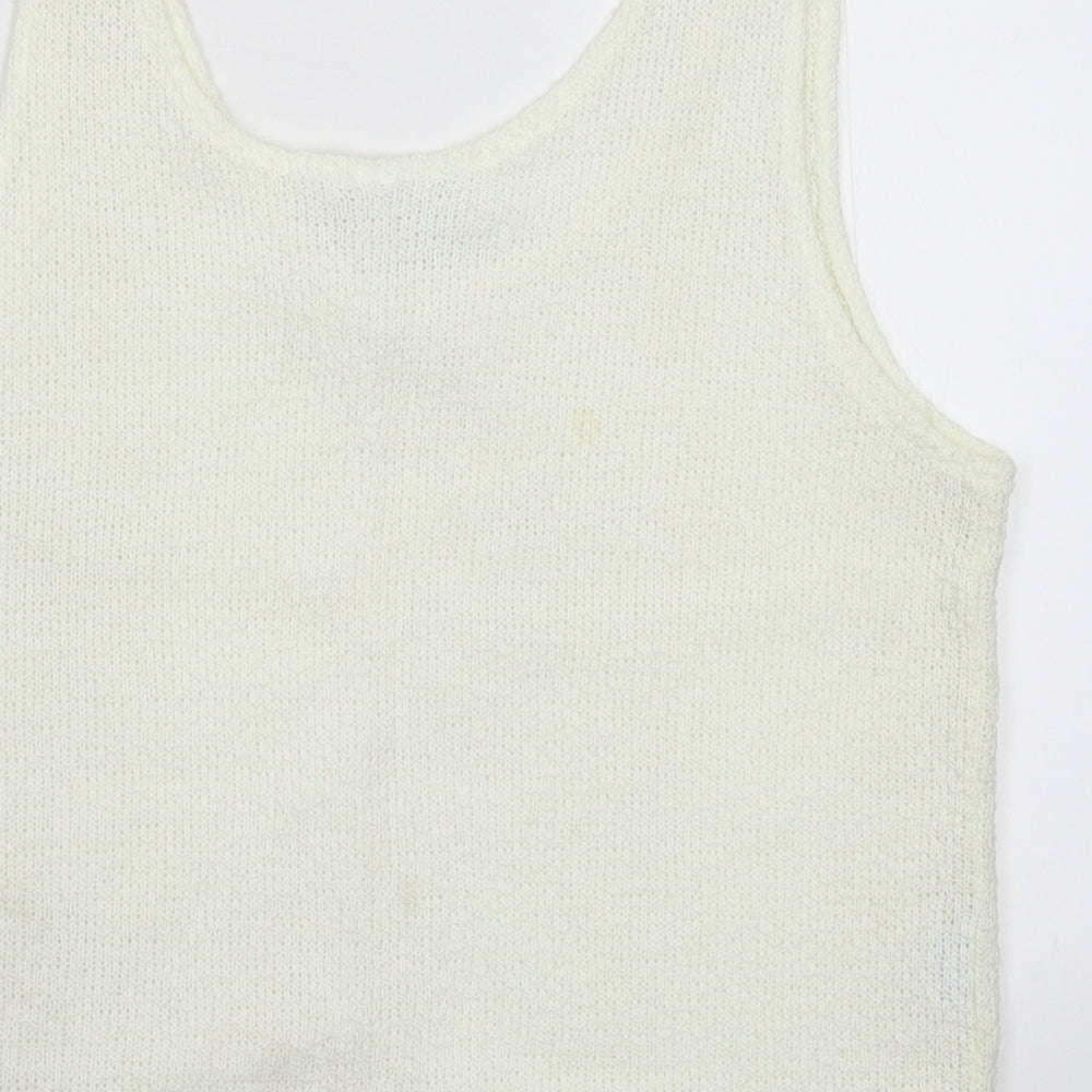 Pacific Womens White  Knit Basic Tank Size M