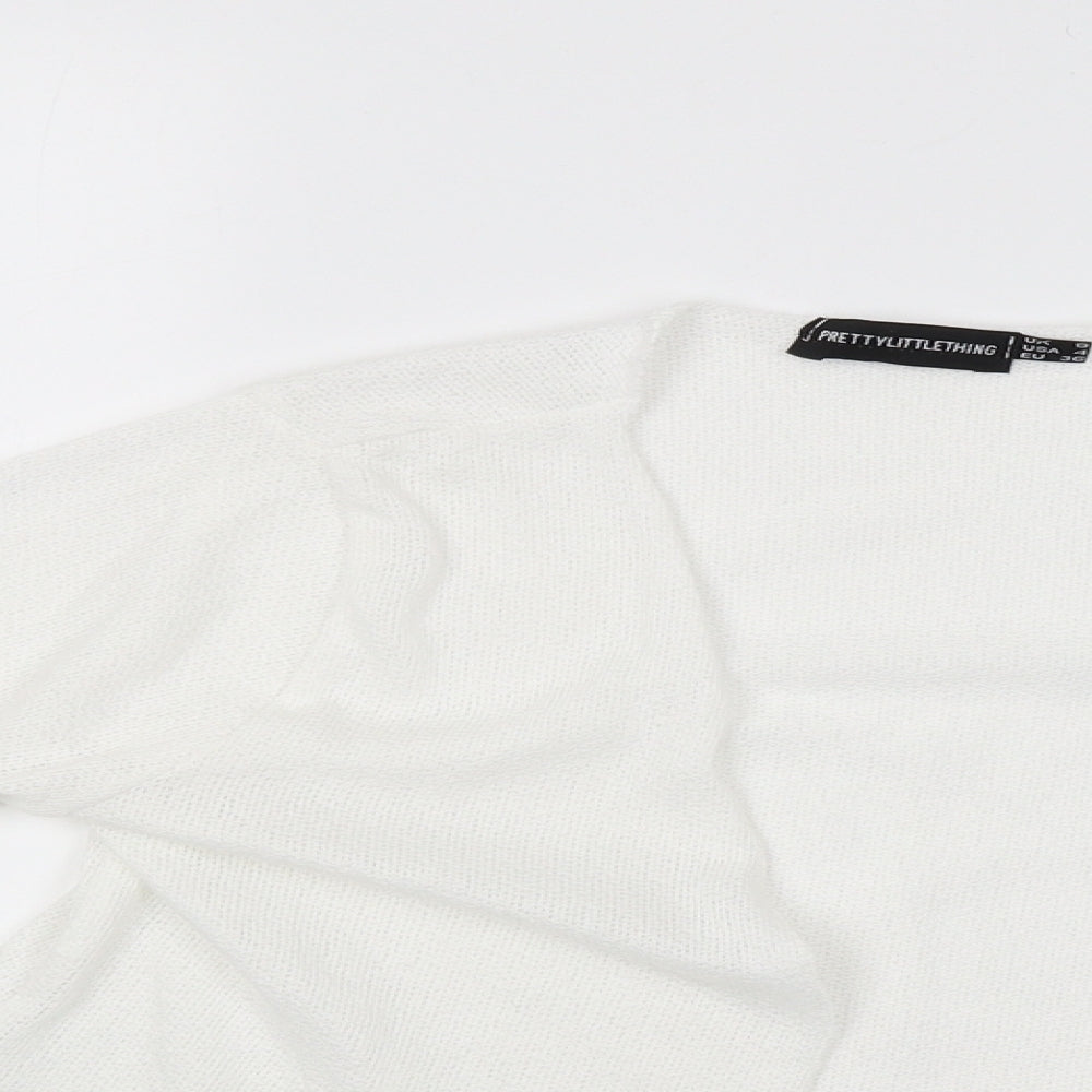 PRETTYLITTLETHING Womens White   Basic Blouse Size 8