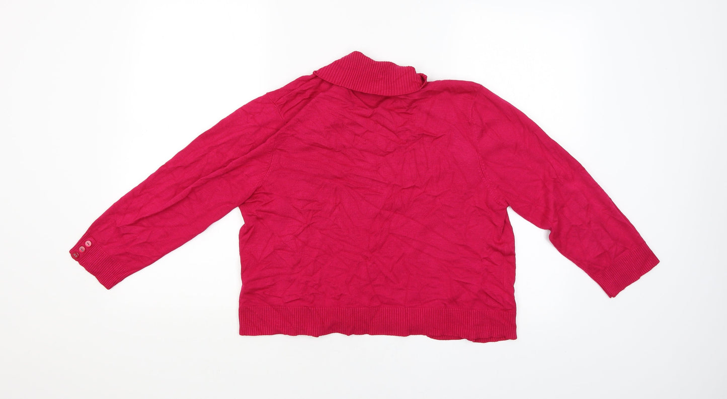M&Co Womens Pink   Cardigan Jumper Size XL