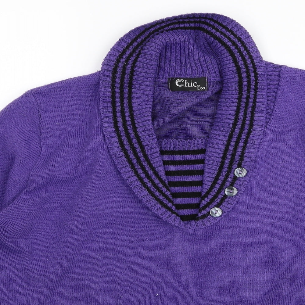 CHIC Womens Purple   Cardigan Jumper Size L
