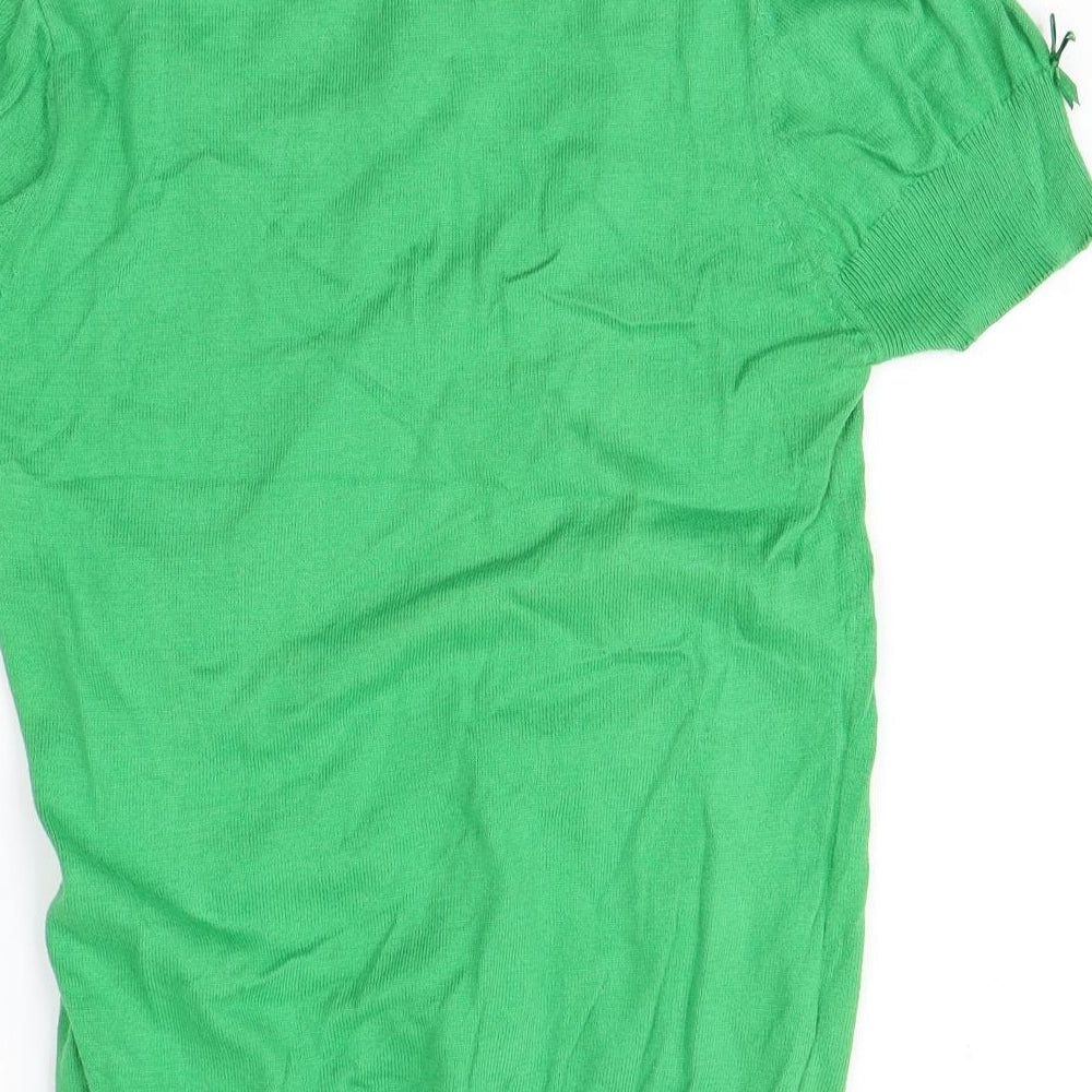 DEPT Womens Green Floral  Henley Jumper Size M