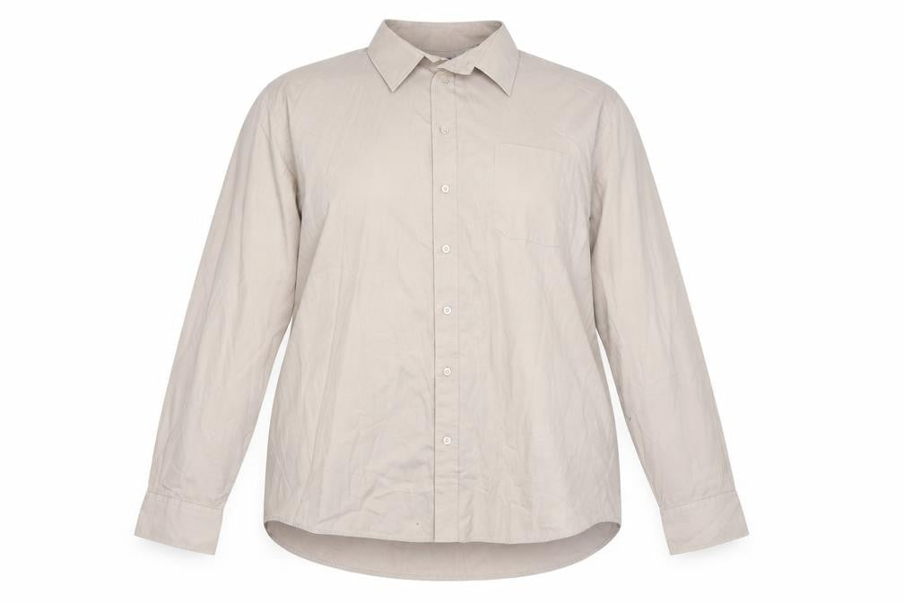 mansize Womens Beige   Basic Button-Up Size 18