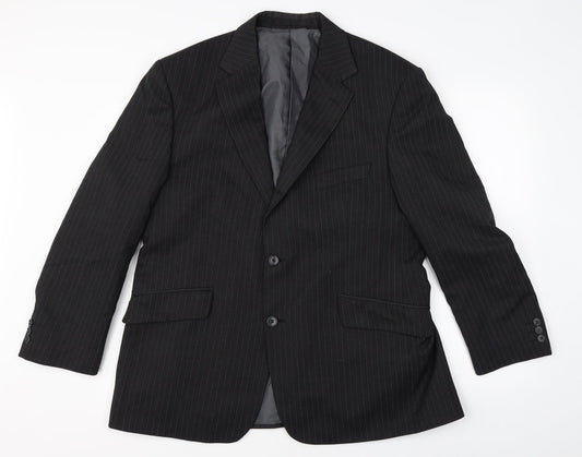 M&S Mens Black Striped  Jacket Blazer Size 42
