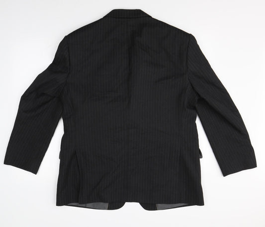 M&S Mens Black Striped  Jacket Blazer Size 42